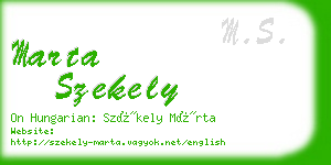 marta szekely business card